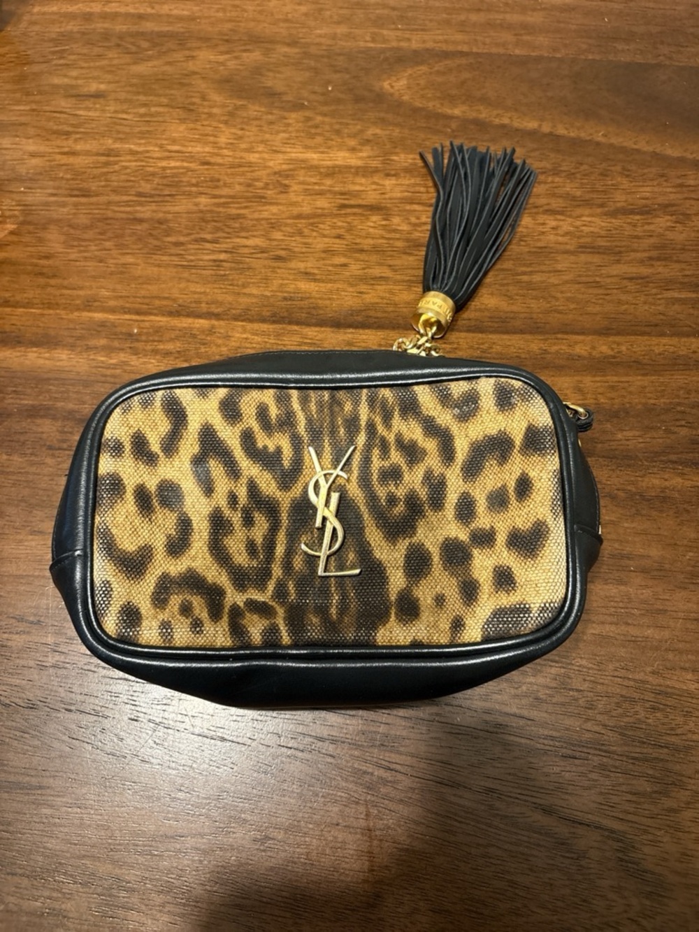 Saint Laurent Leopard Camera Bag in Brown, Black & Gold - Picture 2 of 5